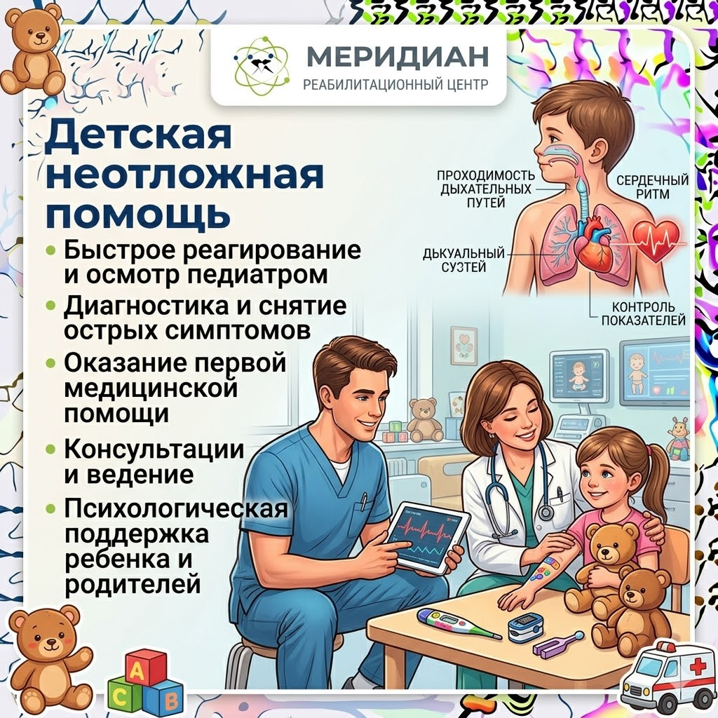 Детская неотложная помощь в Краснодаре Детская неотложная помощь в центре Меридиан