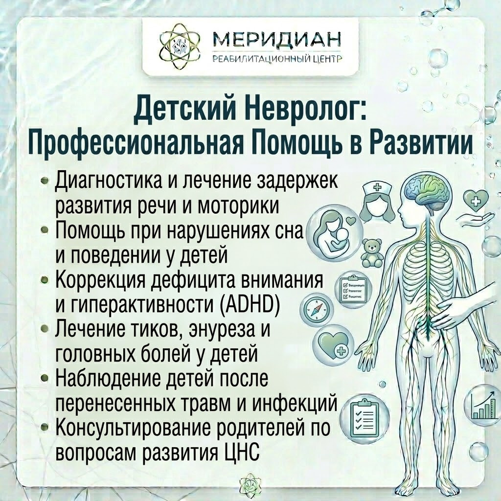 Детский невролог в Краснодаре — центр Меридиан Детский невролог в центре Меридиан Краснодар