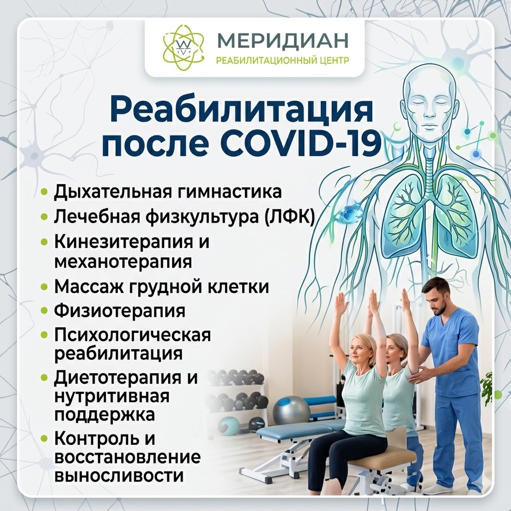 Реабилитация после COVID-19 в Краснодаре Реабилитация после COVID-19 в центре Меридиан