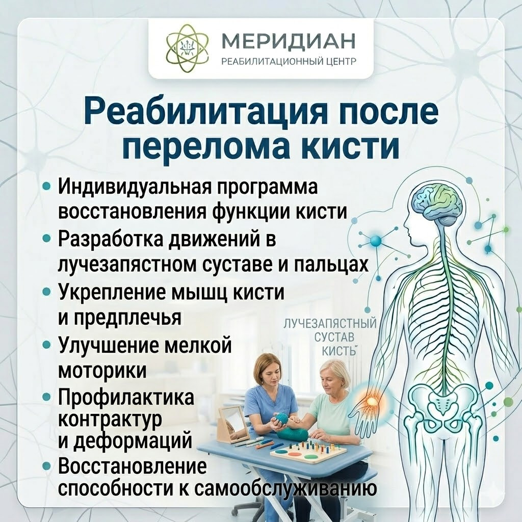 Реабилитация после перелома кисти в Краснодаре Реабилитация после перелома кисти в центре Меридиан
