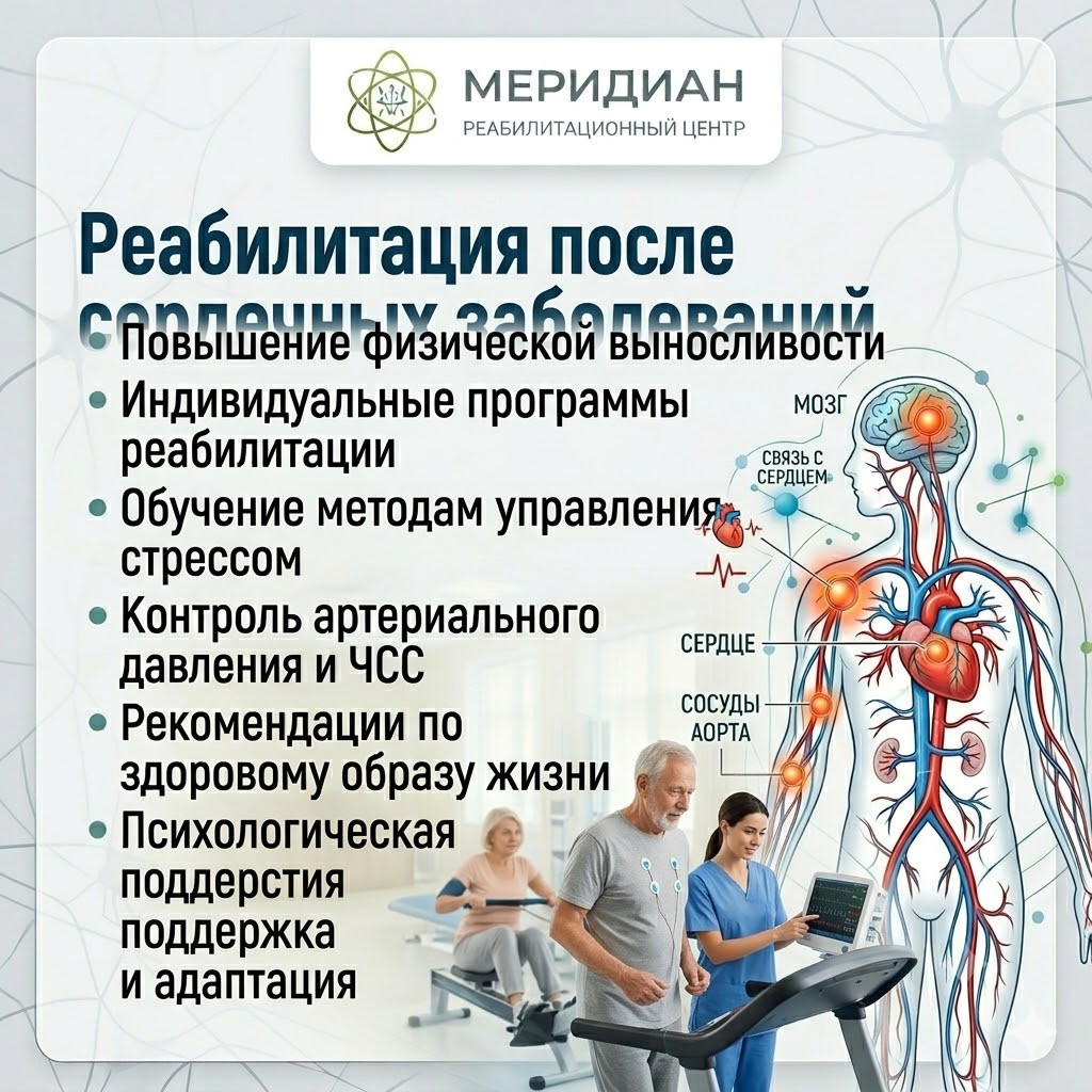 Кардиореабилитация в Краснодаре Кардиореабилитация в центре Меридиан