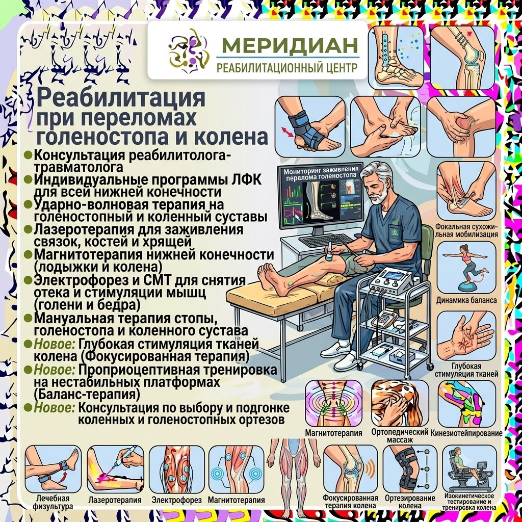 Реабилитация после перелома колена в Краснодаре Реабилитация после перелома колена в центре Меридиан