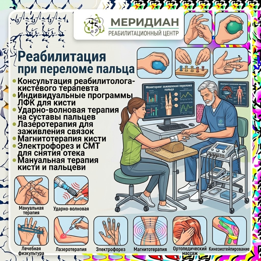 Реабилитация после перелома пальца в Краснодаре Реабилитация после перелома пальца в центре Меридиан