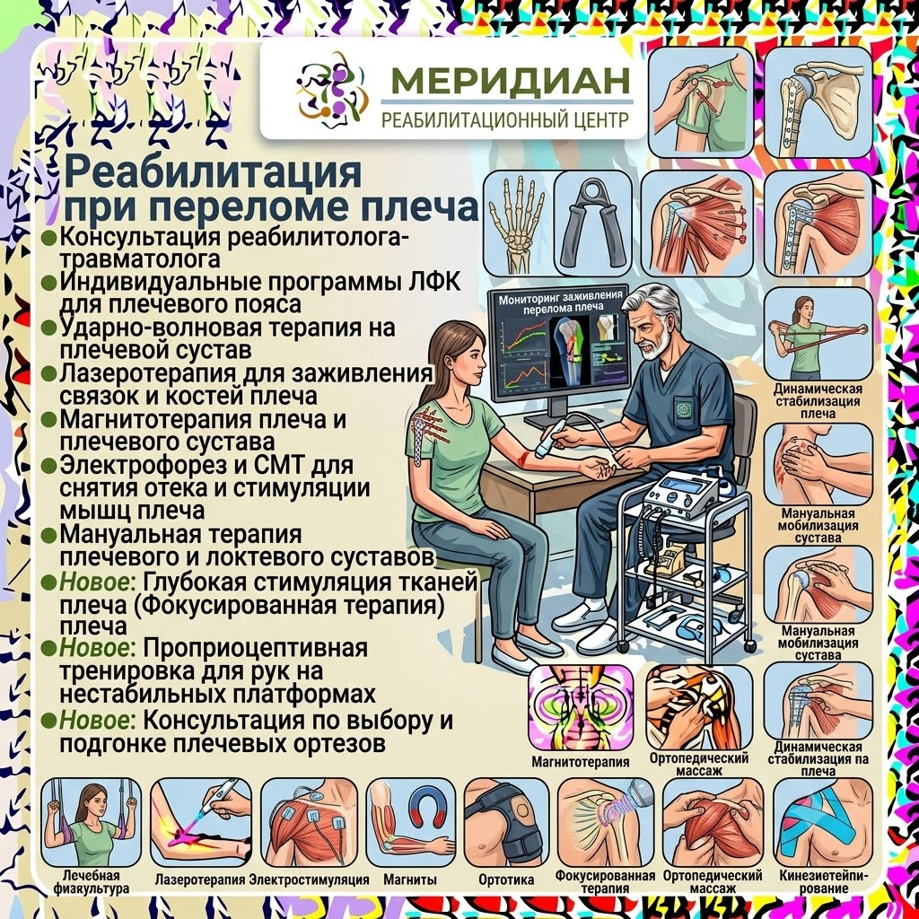 Реабилитация после перелома плеча в Краснодаре Реабилитация после перелома плеча в центре Меридиан