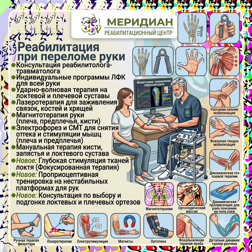 Реабилитация после перелома руки в Краснодаре Реабилитация после перелома руки в центре Меридиан