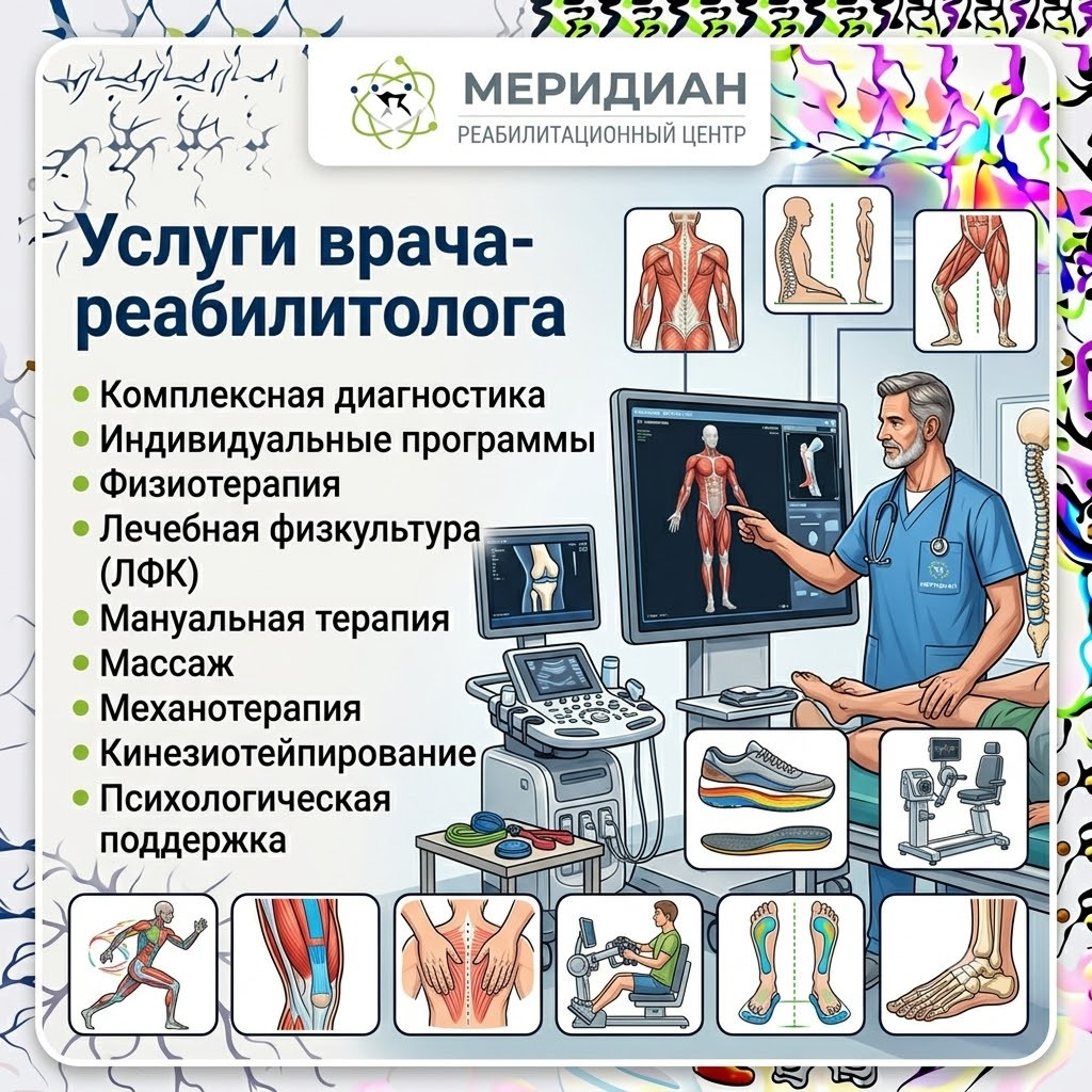 Врач-реабилитолог в Краснодаре Врач-реабилитолог в центре Меридиан