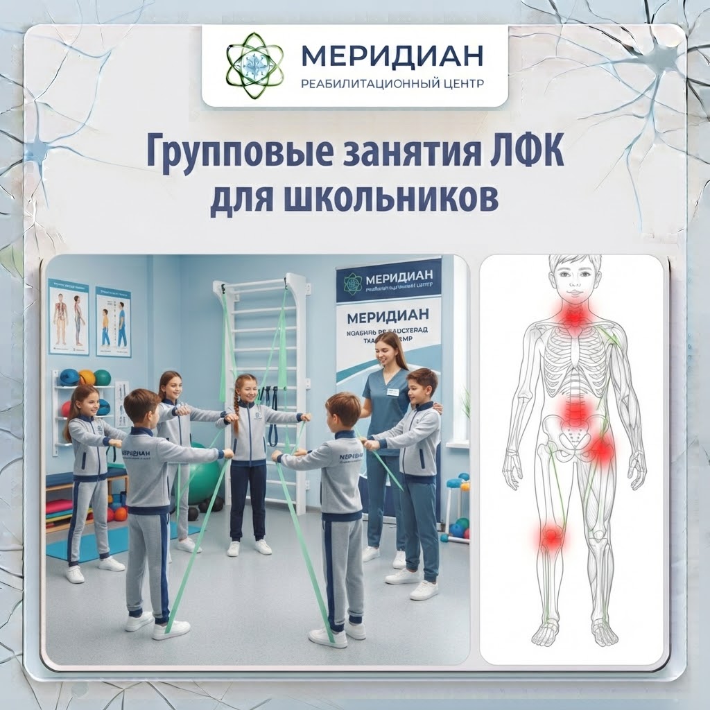 Групповые занятия ЛФК для школьников — центр Меридиан, Краснодар Групповые занятия ЛФК для школьников в Краснодаре — центр Меридиан
