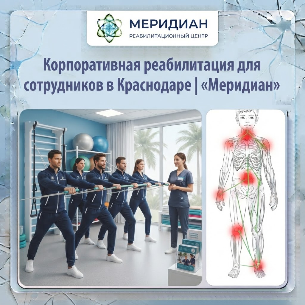 Корпоративная реабилитация для сотрудников — центр Меридиан, Краснодар Корпоративная реабилитация для сотрудников в Краснодаре — центр Меридиан