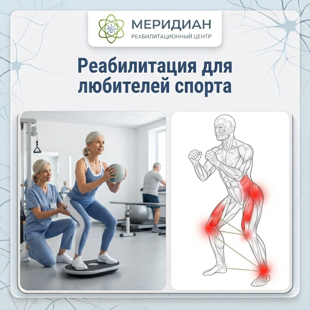 Реабилитация для любителей спорта — центр Меридиан, Краснодар Реабилитация для любителей спорта в центре Меридиан