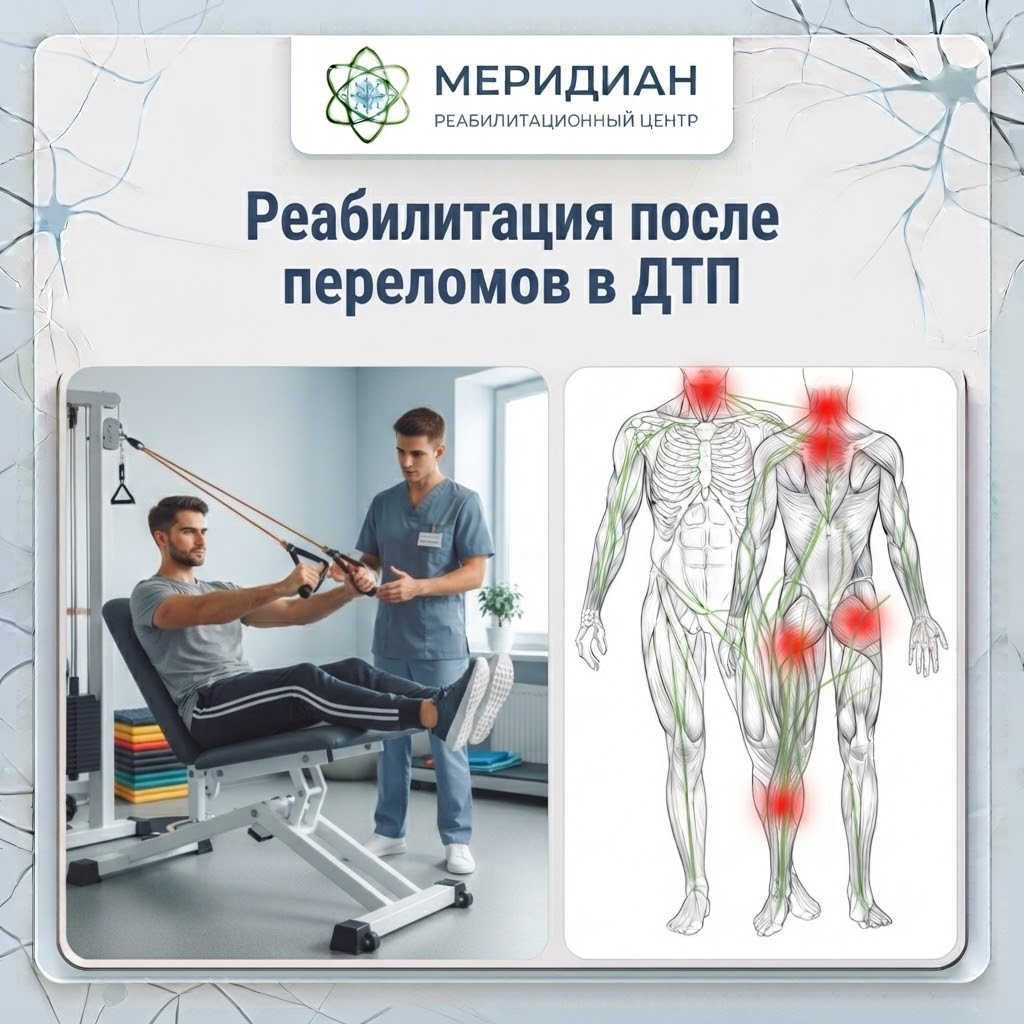 Реабилитация после переломов в ДТП — центр Меридиан, Краснодар Реабилитация после переломов в ДТП в Краснодаре — центр Меридиан