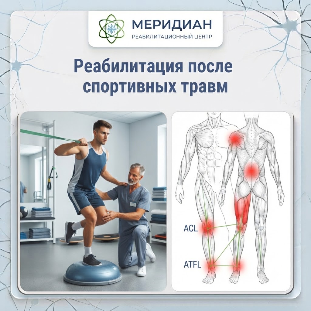 Реабилитация после спортивных травм — центр Меридиан, Краснодар Реабилитация после спортивных травм в центре Меридиан