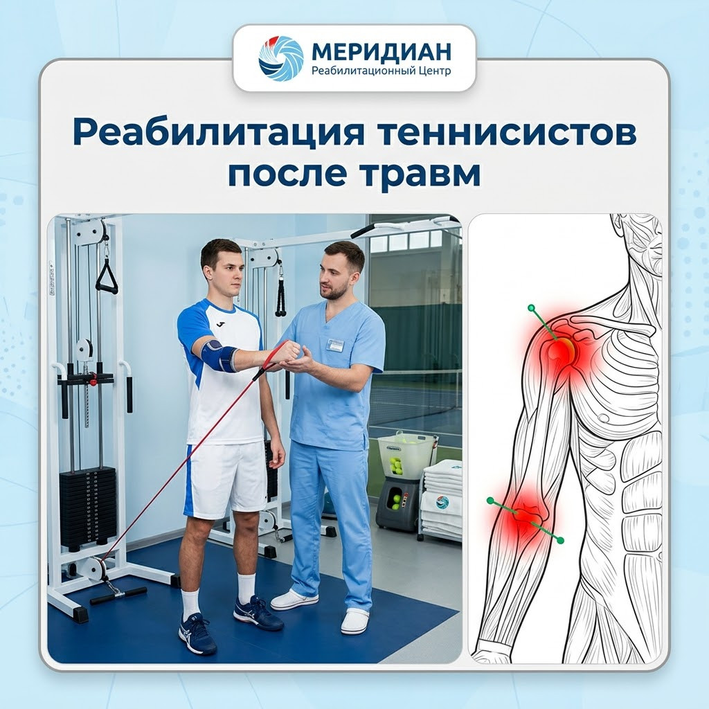 Реабилитация теннифистов — центр Меридиан, Краснодар Реабилитация теннисистов после травм в Краснодаре — центр Меридиан