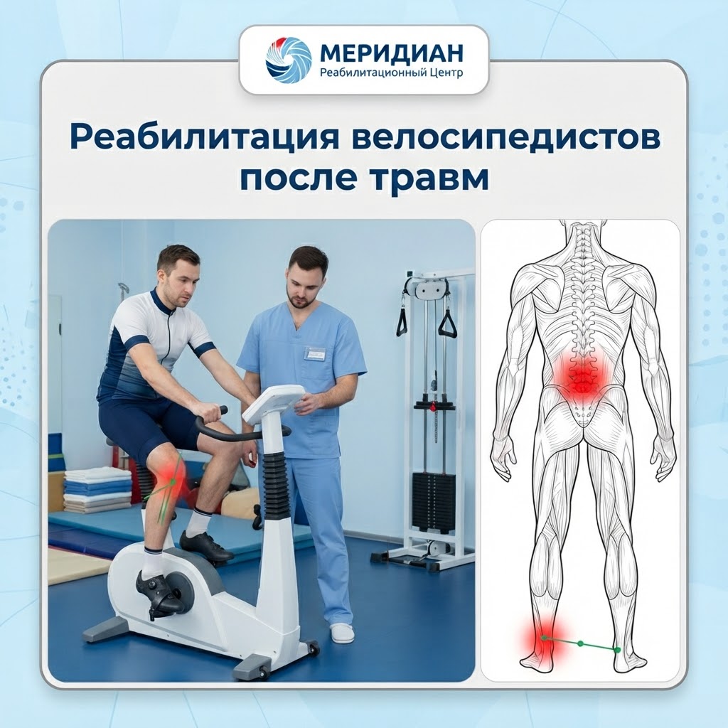 Реабилитация велосипедистов — центр Меридиан, Краснодар Реабилитация велосипедистов после травм в Краснодаре — центр Меридиан