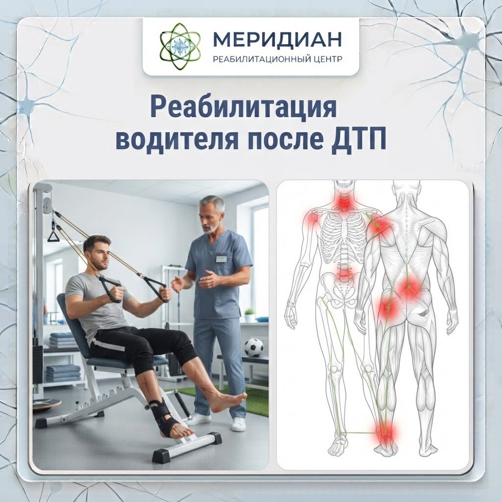 Реабилитация водителя после ДТП — центр Меридиан, Краснодар Реабилитация водителя после ДТП в Краснодаре — центр Меридиан