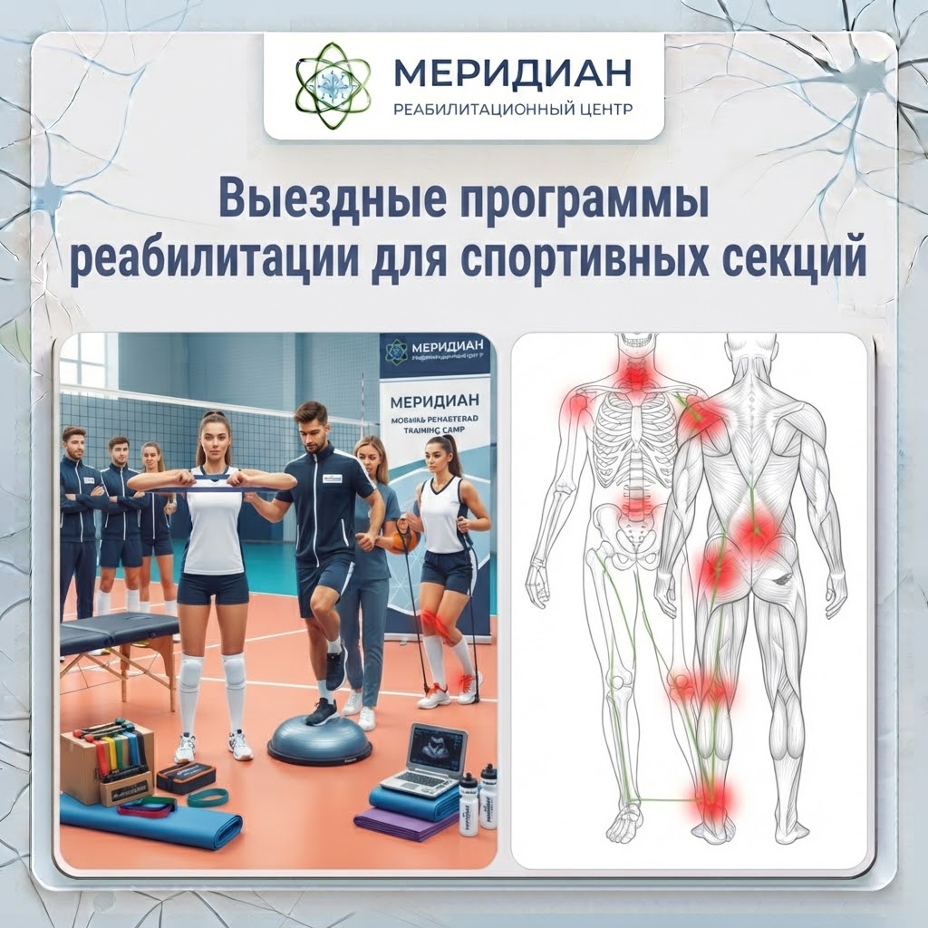 Выездные программы реабилитации для спортивных секций — центр Меридиан, Краснодар Выездные программы реабилитации для спортивных секций Краснодар — центр Меридиан